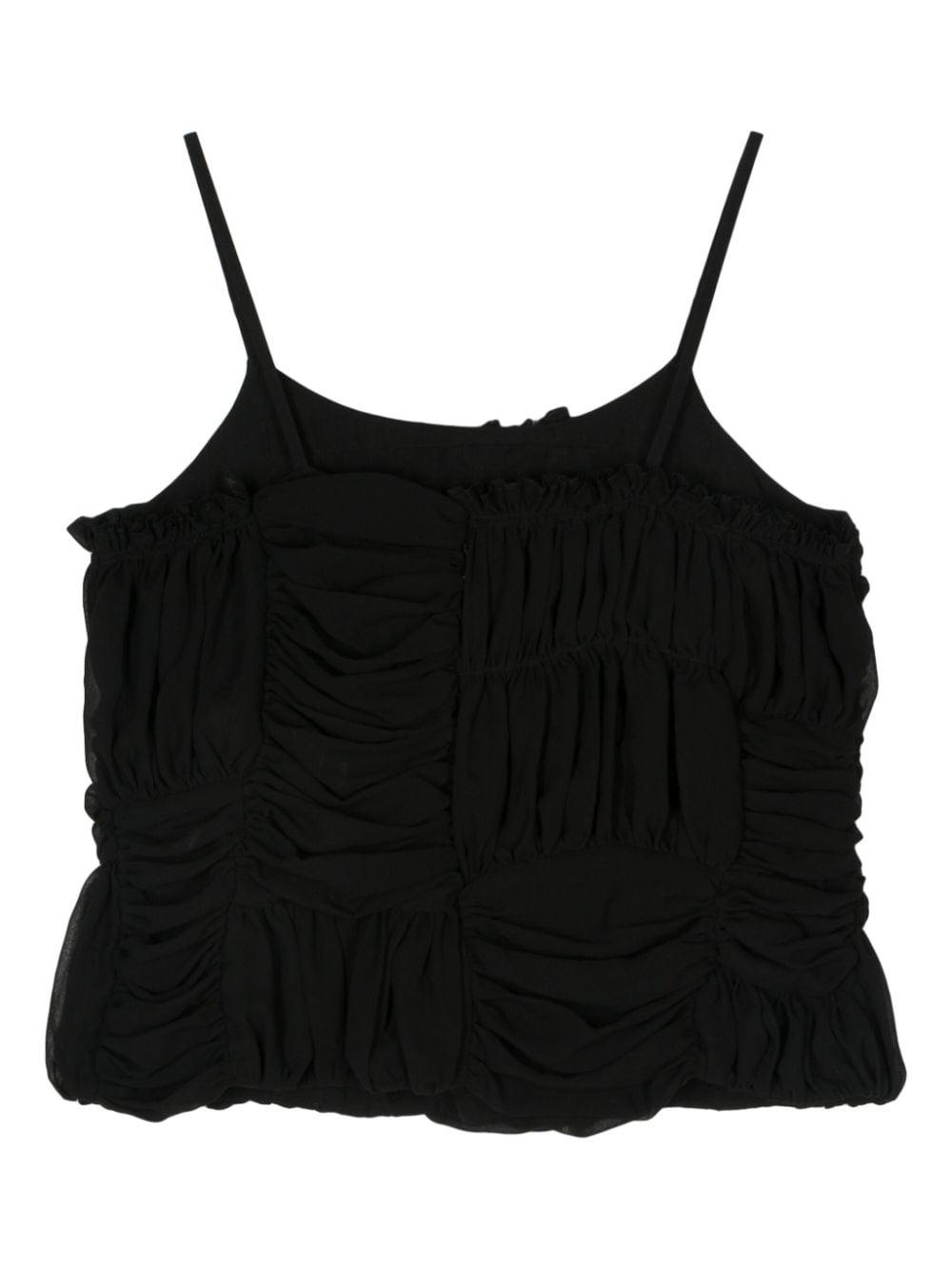 COMME DES GARÇONS Black Ruffled Detailing Round Neck Top for Women - SS24