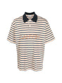 LANVIN Embroidered Striped Polo Shirt for Men