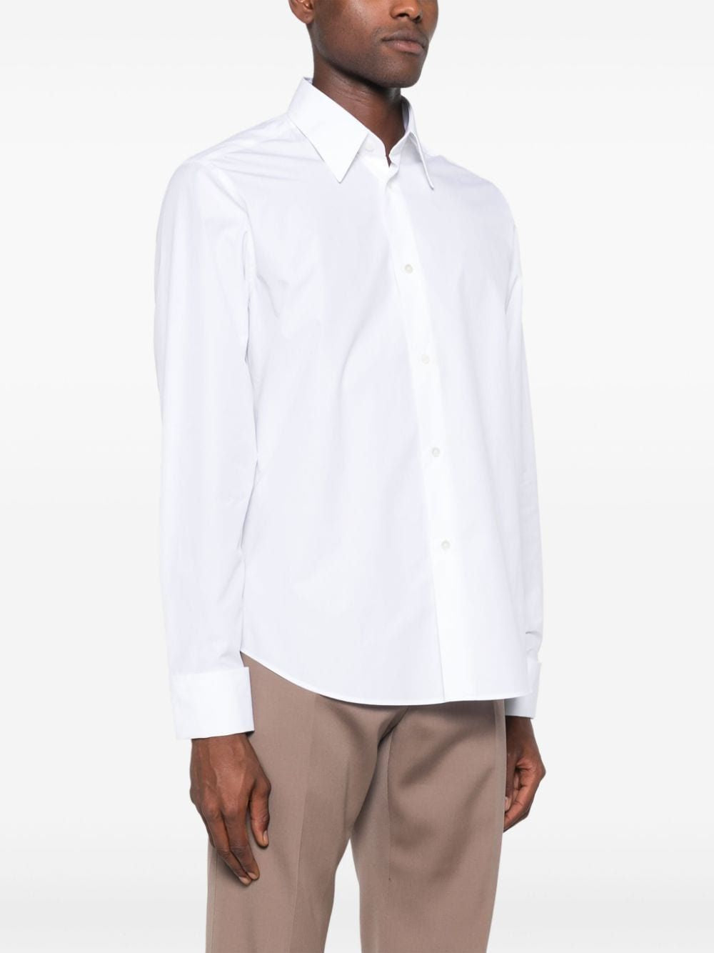 LANVIN Elegant Cotton Dress Shirt with Mitered Cuffs