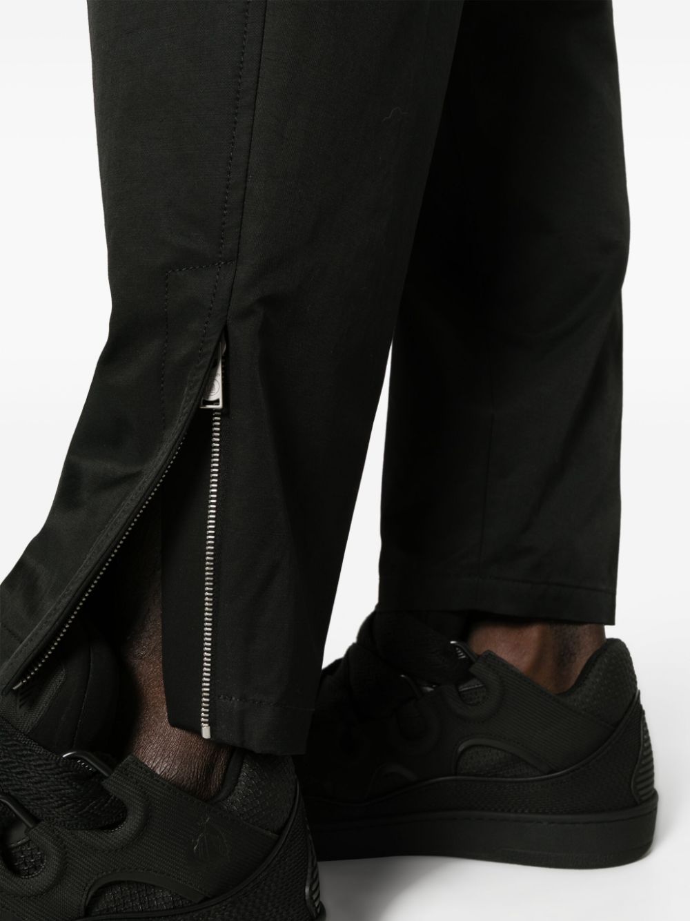 LANVIN Black Cotton Blend Biker Trousers for Men