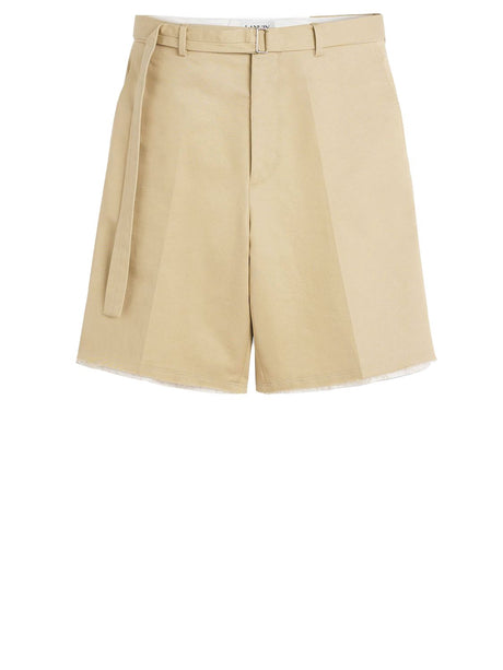 LANVIN Beige Tailored Bermuda Shorts for Men - SS23 Collection