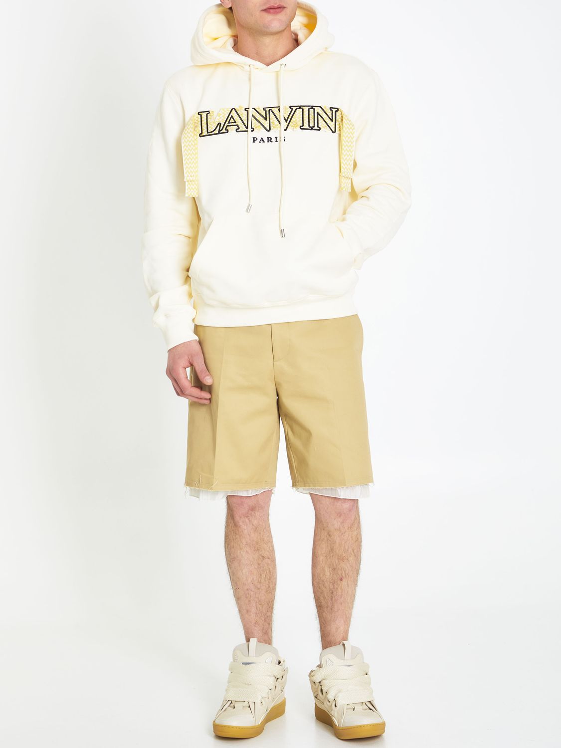 LANVIN Beige Tailored Bermuda Shorts for Men - SS23 Collection