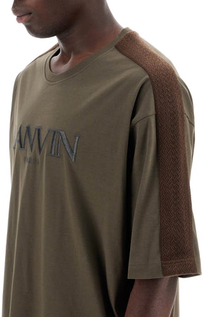 LANVIN Urban Luxe Striped Logo Cotton T-Shirt