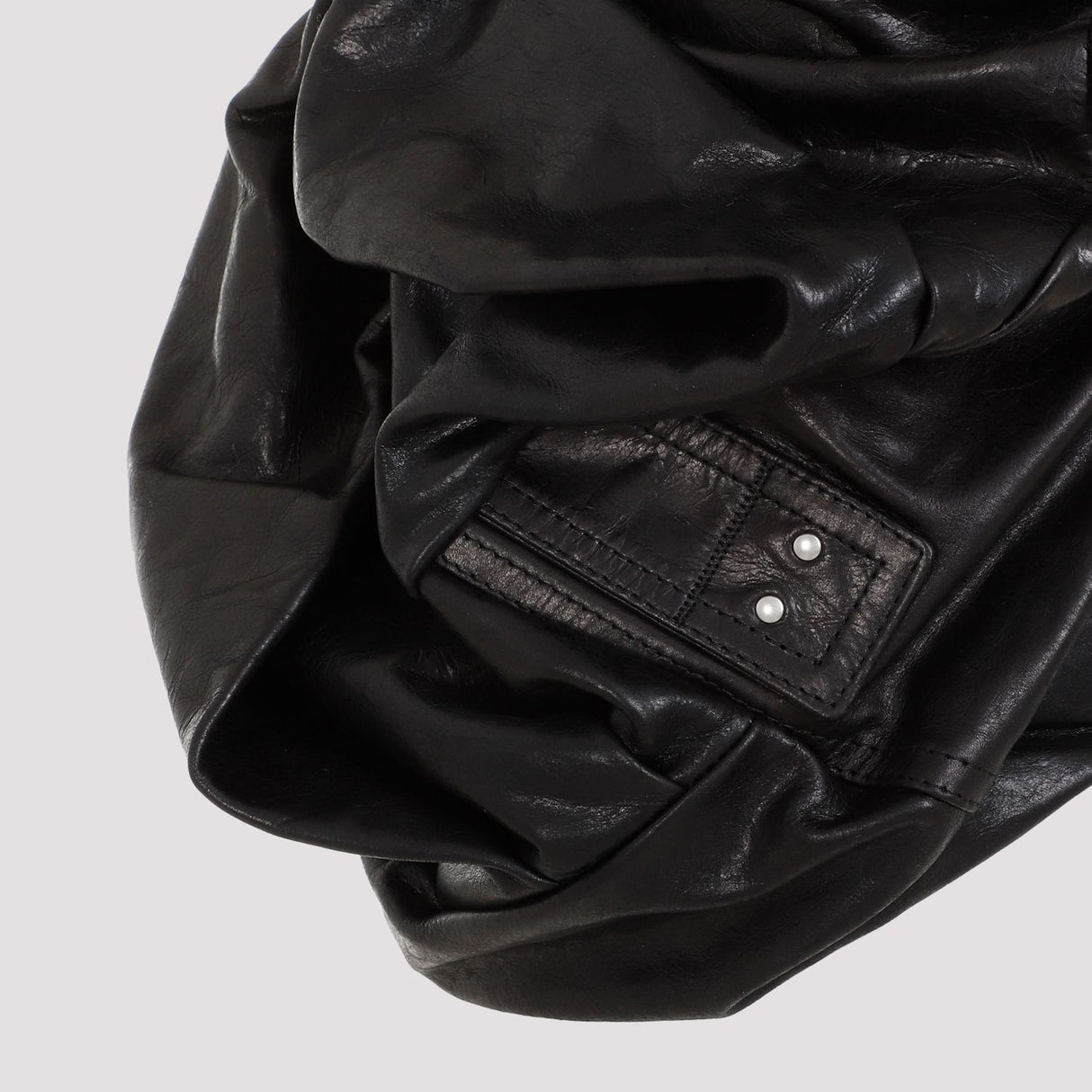 RICK OWENS Black Leather Bustier Top for Women