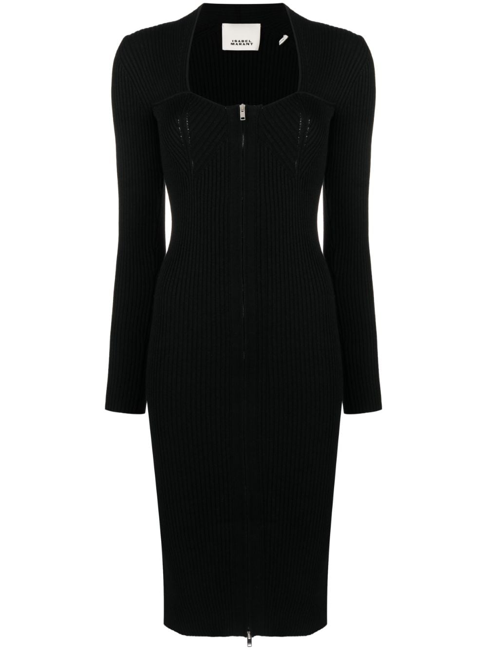 ISABEL MARANT Elegant Black Wool-Blend Midi Dress for Women - FW23