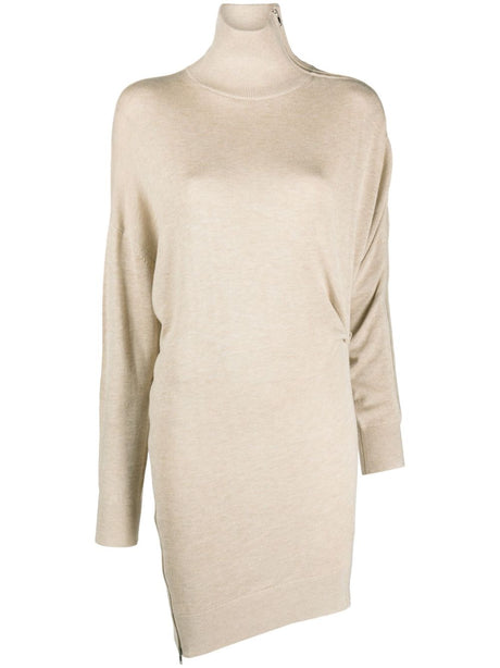 ISABEL MARANT Beige Asymmetric-Hem Jumper Dress for Women, Fall/Winter 2024