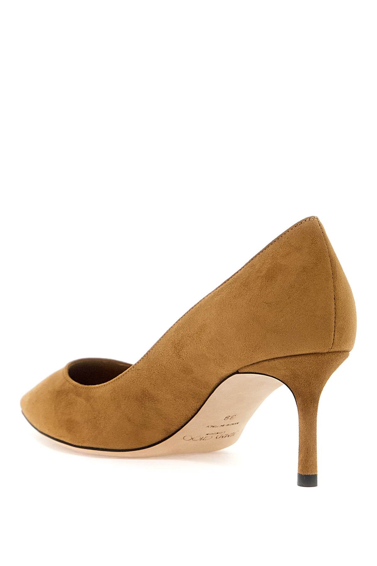 JIMMY CHOO Suede Covered Heel Pumps for Women in Tan for Fall/Winter 2024