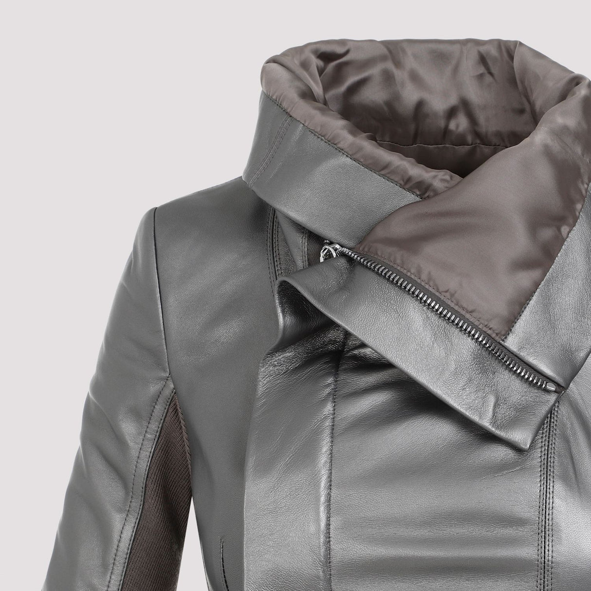 RICK OWENS Metallic Biker Jacket for Women - SS24 Collection