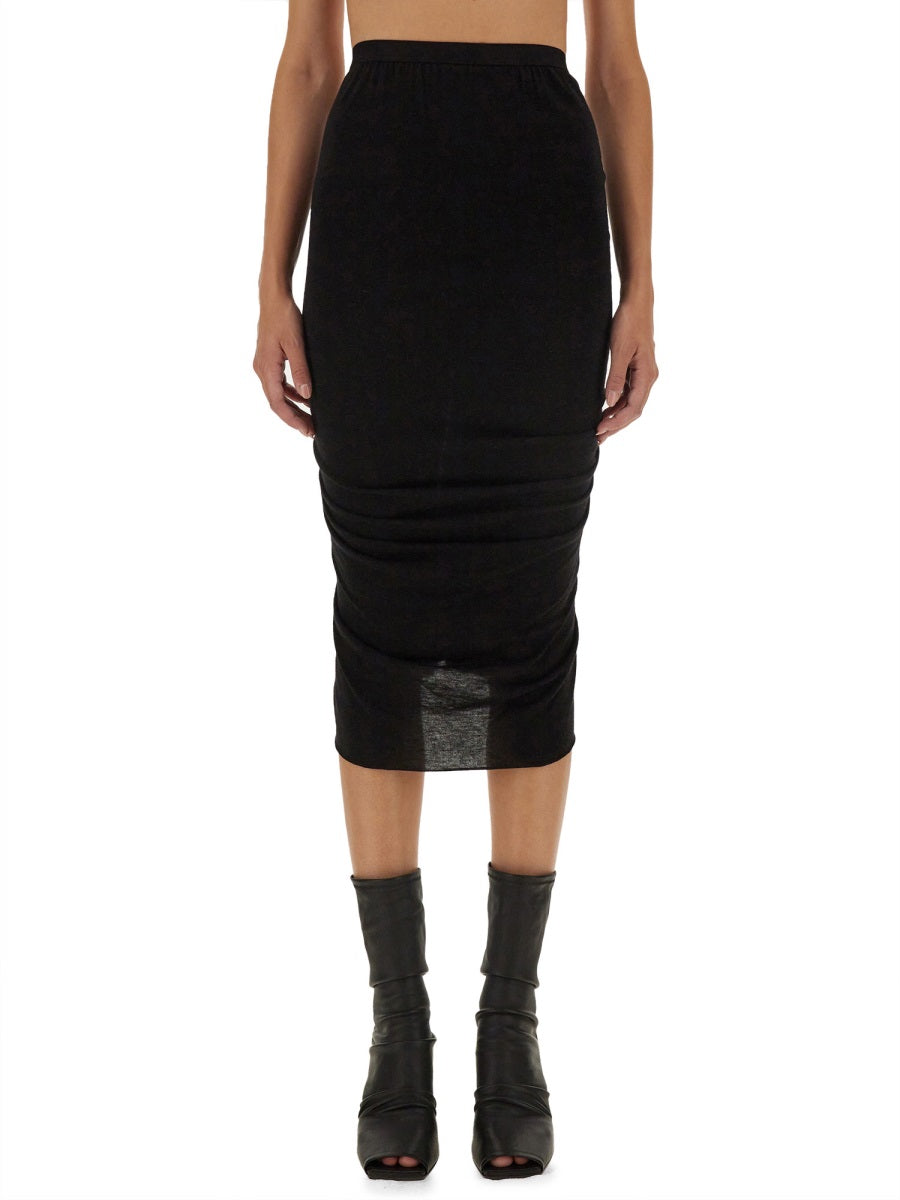 RICK OWENS Draped Midi Skirt - Size 40