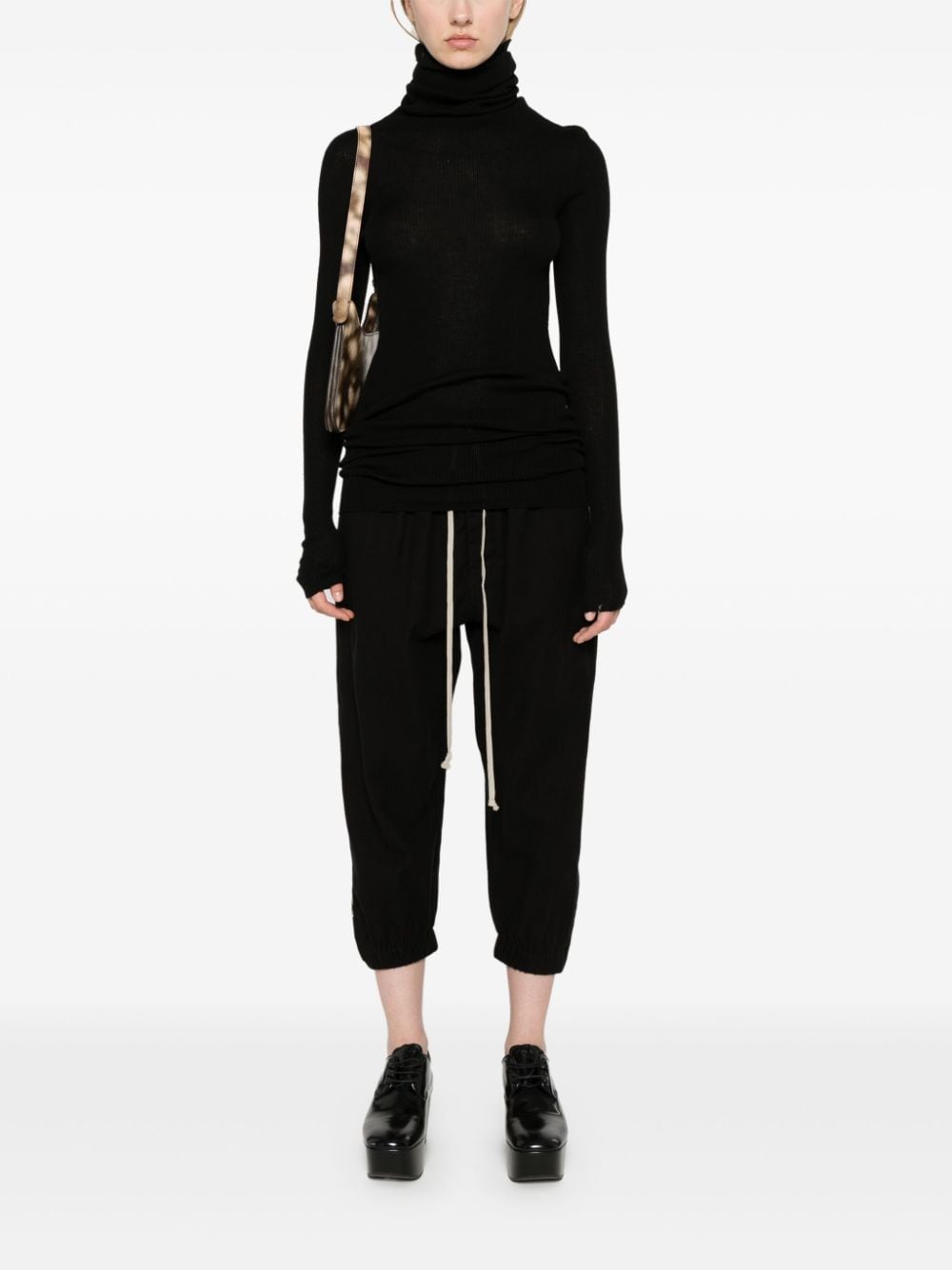 RICK OWENS Elegant Roll-Neck Wool Sweater