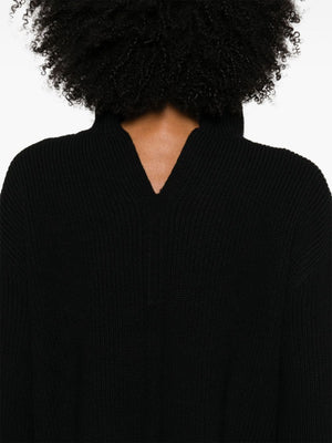 RICK OWENS Elegant Black Wool Turtleneck Sweater