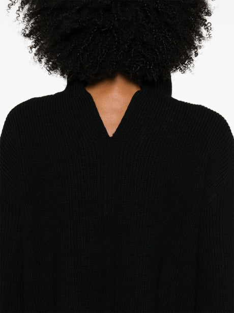 RICK OWENS Elegant Black Wool Turtleneck Sweater