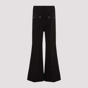 RICK OWENS Wide Cargo Trousers with Elastic Waist - Black