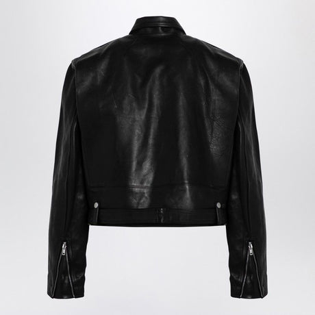 RICK OWENS Cropped Biker Jacket with Exposed Zips