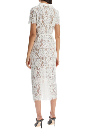 SELF-PORTRAIT Lace Midi Dress with Belt