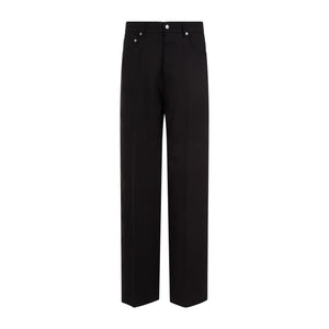 RICK OWENS Iconic Black Silk and Wool Jeans for Men