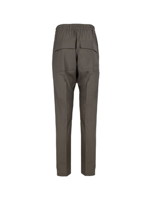 RICK OWENS Tailored Drawstring Trousers for Men in Taupe Grey