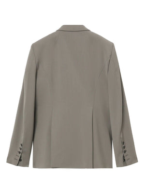 RICK OWENS Gray Single-Breasted Virgin Wool Blazer for Men