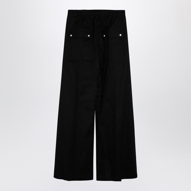 RICK OWENS Urban Luxe Black Wide-Leg Cotton Trousers