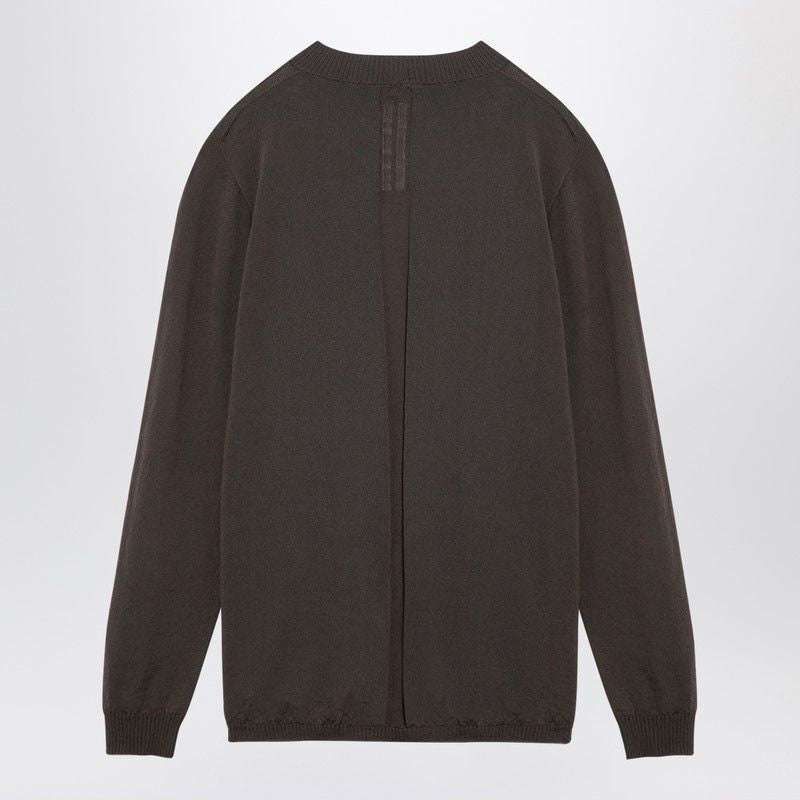 RICK OWENS Powder Grey Wool Crew-Neck Sweater