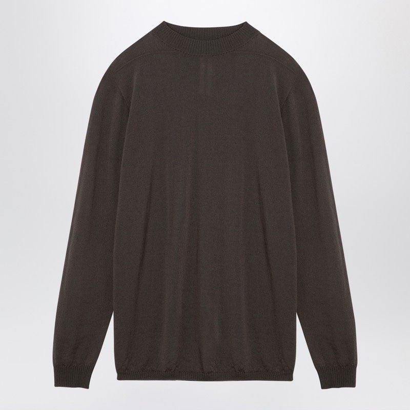 RICK OWENS Powder Grey Wool Crew-Neck Sweater