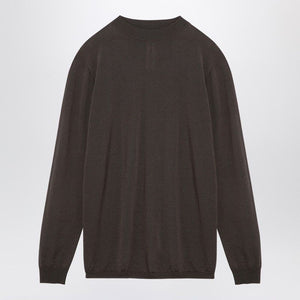 RICK OWENS Powder Grey Wool Crew-Neck Sweater