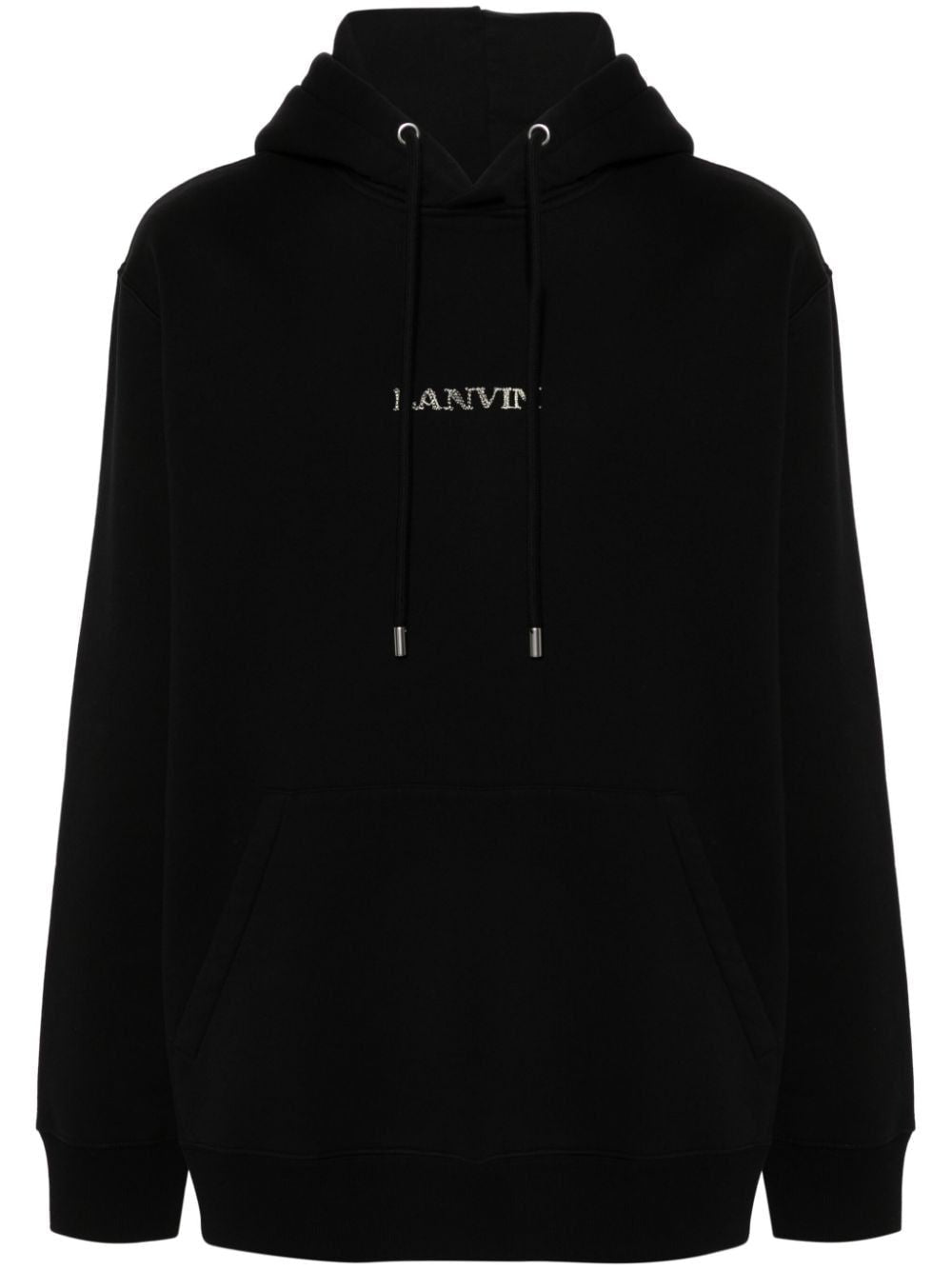 LANVIN Black Hoodie for Men | Trendy 24SS Hoodie for Year 2024