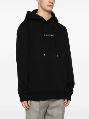 LANVIN Black Hoodie for Men | Trendy 24SS Hoodie for Year 2024