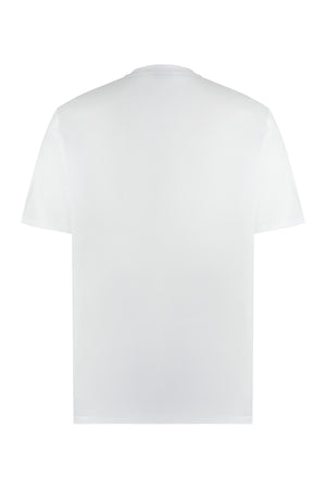 LANVIN Classic White Ribbed Logo T-Shirt for Men