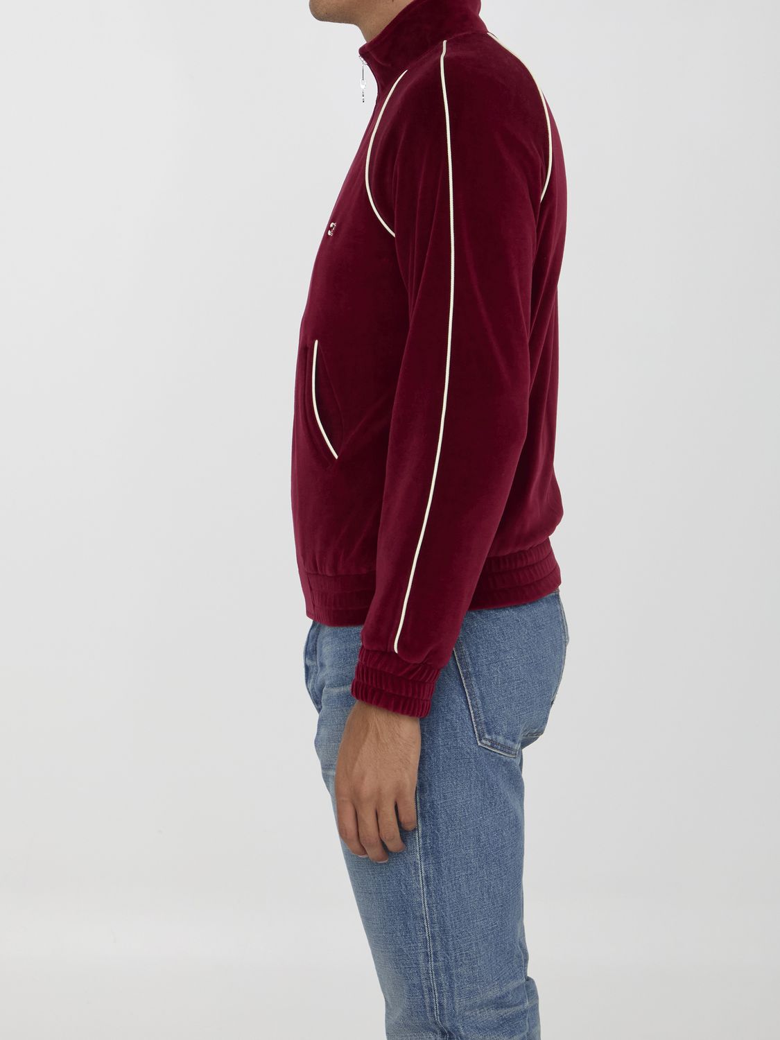 CELINE Triomphe Velvet Track Jacket - Regular Fit