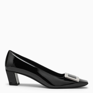 ROGER VIVIER Square Toe Pumps with Logo Buckle - 4.5cm Heel