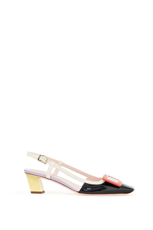 ROGER VIVIER Elegant Multicolor Slingback Pumps with Iconic Buckle