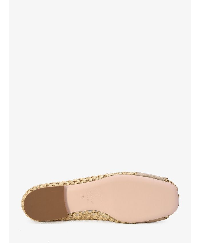 ROGER VIVIER Beige Raffia Ballerina Shoes in SS24 Collection for Women