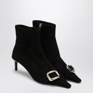 ROGER VIVIER Pointed Ankle Boots with Metal Buckle