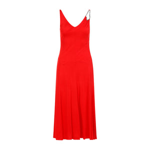 LANVIN Elegant A-Line Midi Dress in Bold Red for Women - SS24 Collection