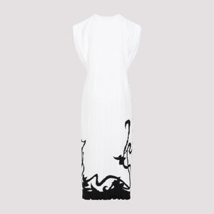 LANVIN Sleeveless Pleated Midi Dress for Women in White