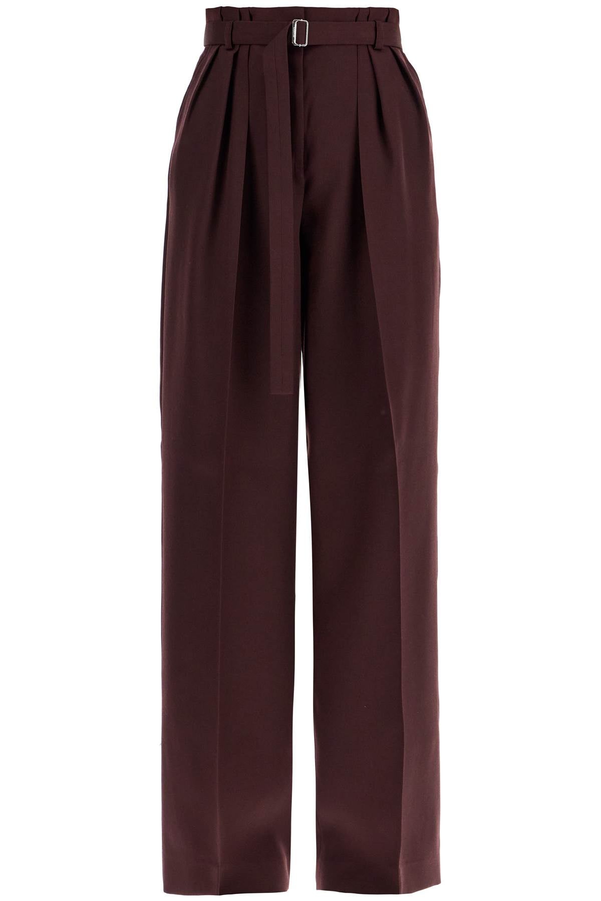 LANVIN High-Waisted Wide-Leg Pants with Belt - Size 36