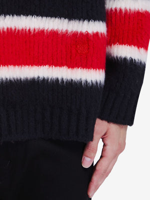 CELINE Tri-Color Striped Crewneck Sweater