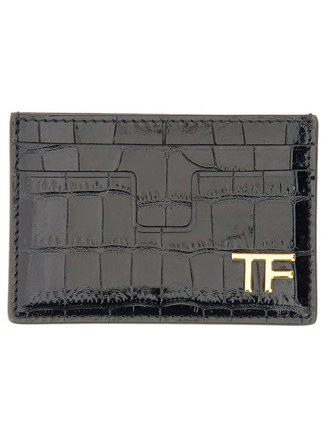 TOM FORD Mini Leather Card Holder with Logo