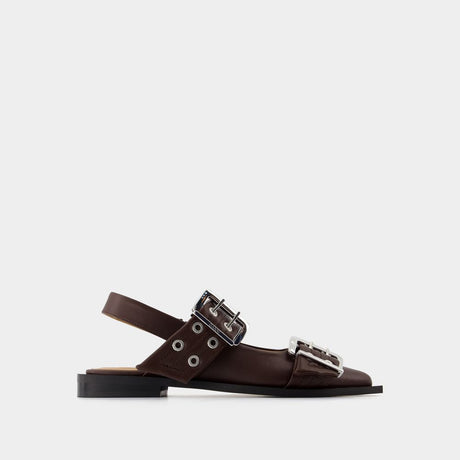 GANNI Chic Ballerina Flat with Buckle