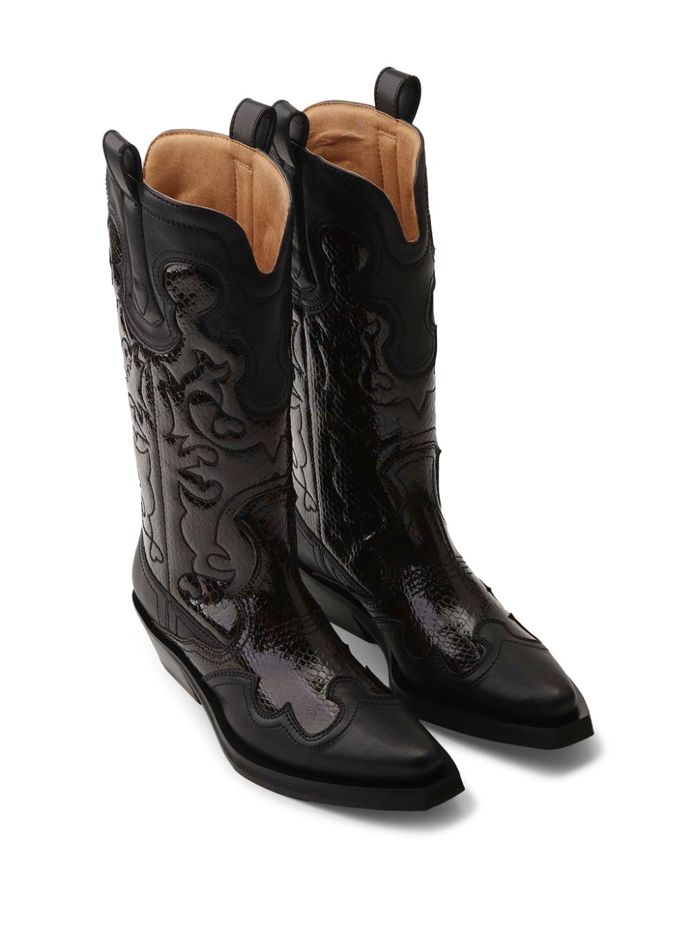 GANNI Embroidered Western Boots