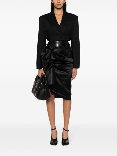 MAISON MARGIELA Fitted High-Waisted Midi Skirt with Side Pleats