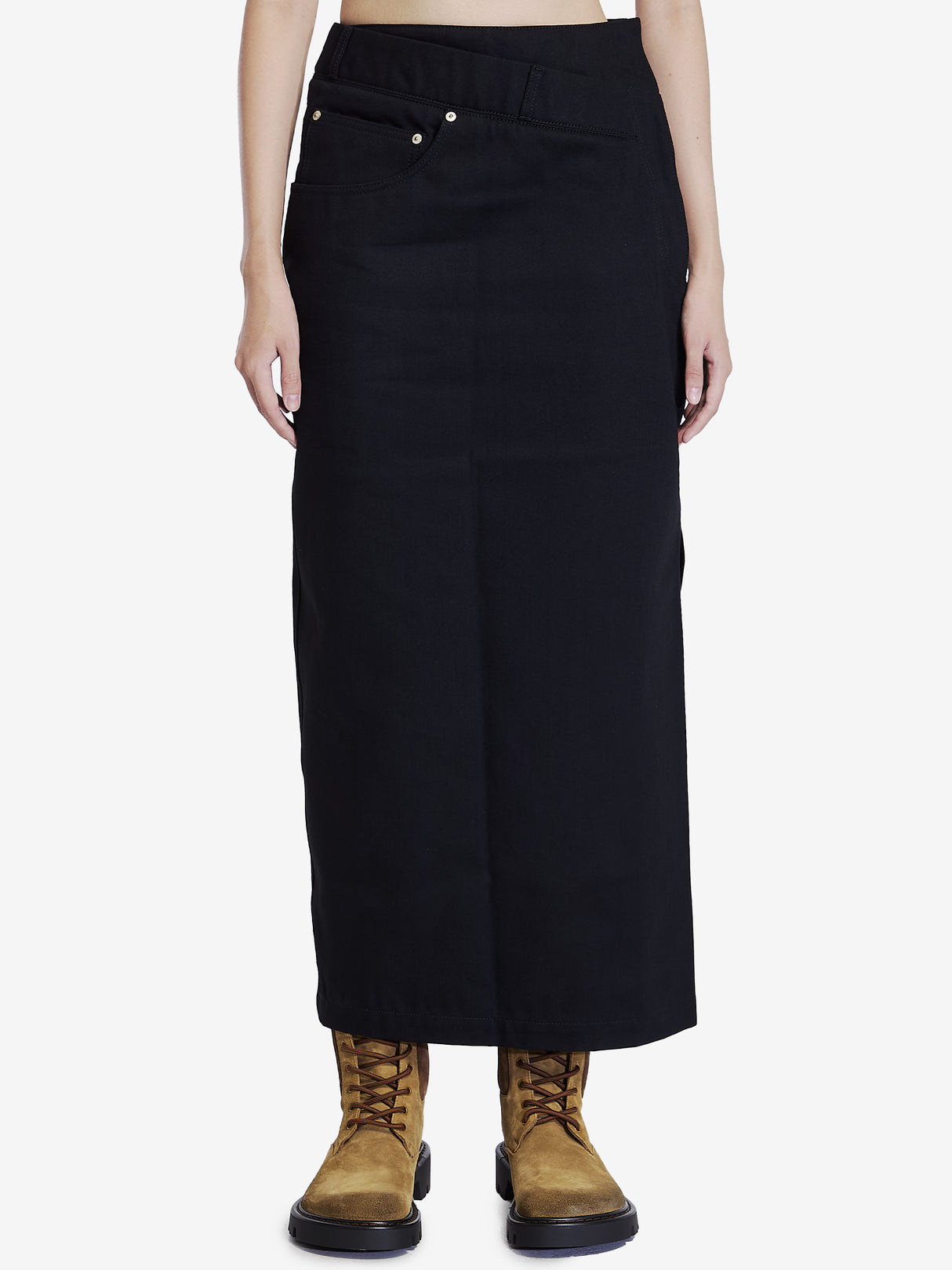 LOEWE High-Waisted Deconstructed Denim Skirt