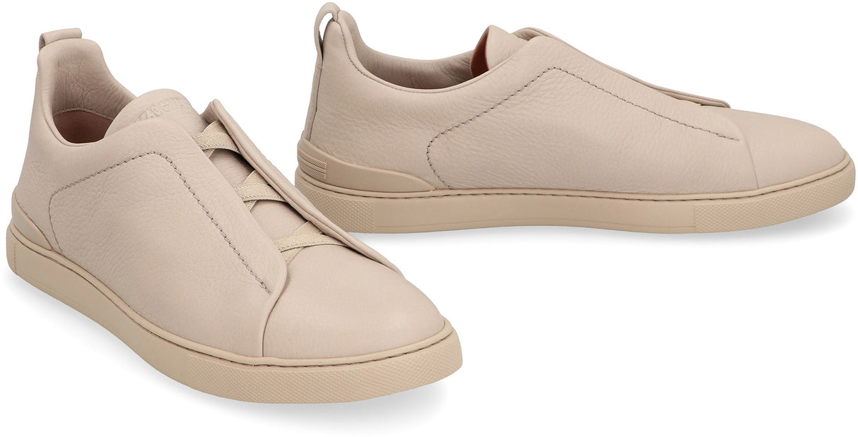 ZEGNA Triple Stitch Luxury Leather Sneakers