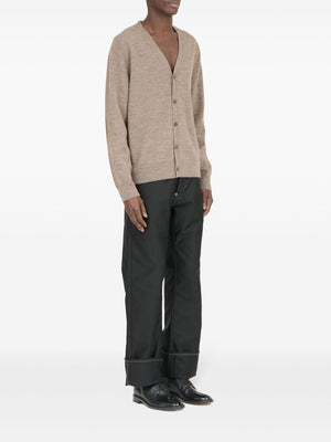 MAISON MARGIELA Fine Knit Cardigan with Elbow Patches for Men