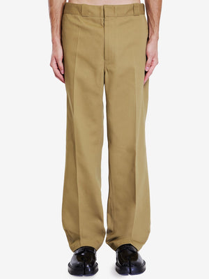 MAISON MARGIELA Sophisticated Beige Pleated Straight-Leg Trousers