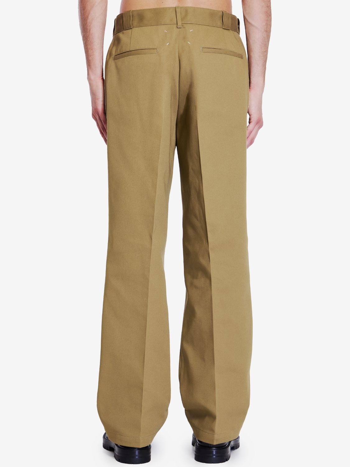 MAISON MARGIELA Sophisticated Beige Pleated Straight-Leg Trousers