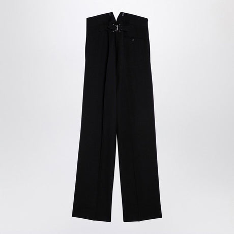 MAISON MARGIELA Elegant Black Wool Wide-Leg Trousers