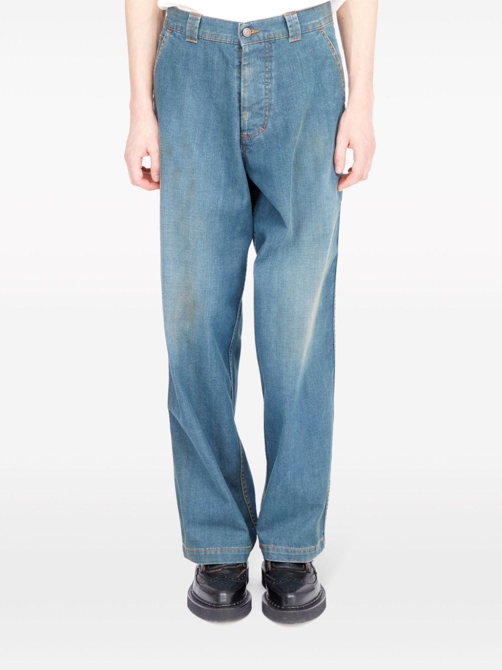 MAISON MARGIELA Blue Vintage Americana Wash Relaxed Fit Jeans