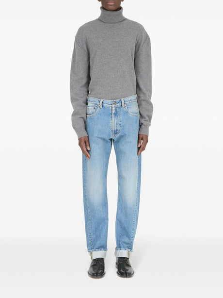 MAISON MARGIELA Washed Denim Turn-Up Jeans - Men's Classic Fit